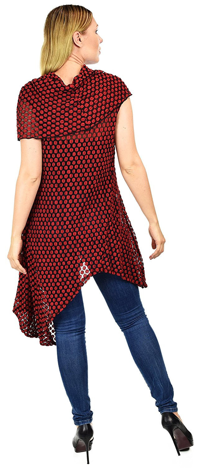 Asymmetrical Cowl Neck Tunic Dress Blouse Top Reg & Plus Sizes