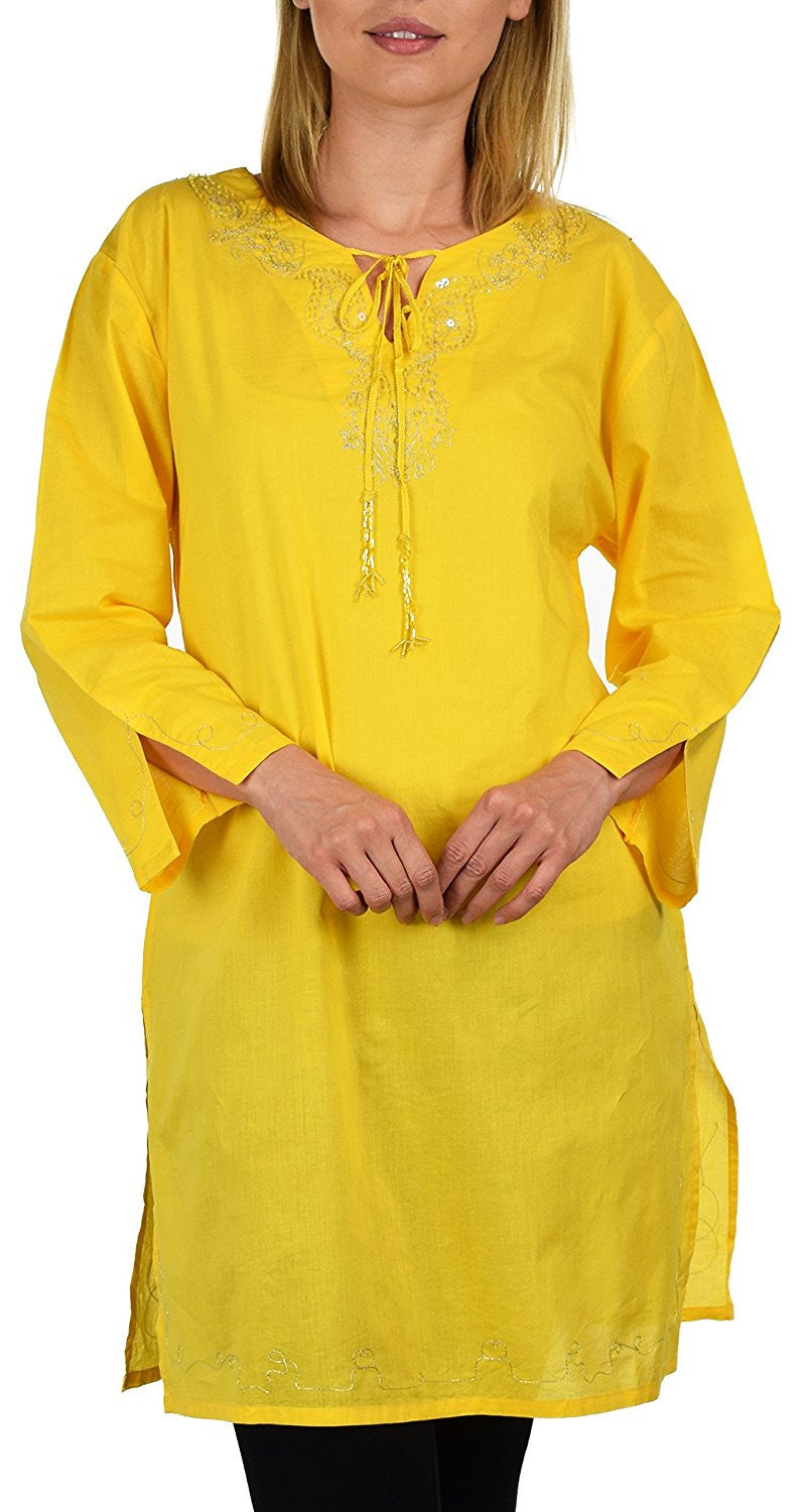 Embroidered Cotton Blouse, Women Cotton Tunic, Cotton Summer Tunic, Cotton Beach Wear,  Shirt Top w/ Drawstring Neck Reg and Plus Sizes