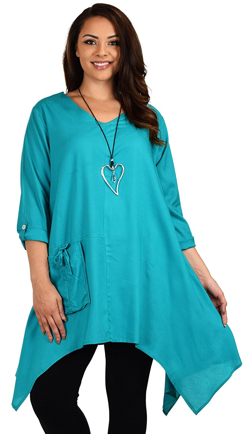Plus Size Asymmetrical Fishtail Swing Dress Tunic Top