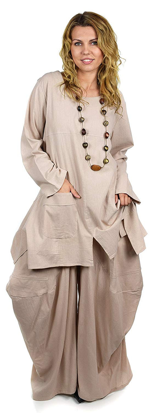 Dare2bStylish Pant set, Women 2 Piece pant set, lagenlook pant set, Cotton Gauze Pants Set,  Summer Outfit Regular and Plus Size