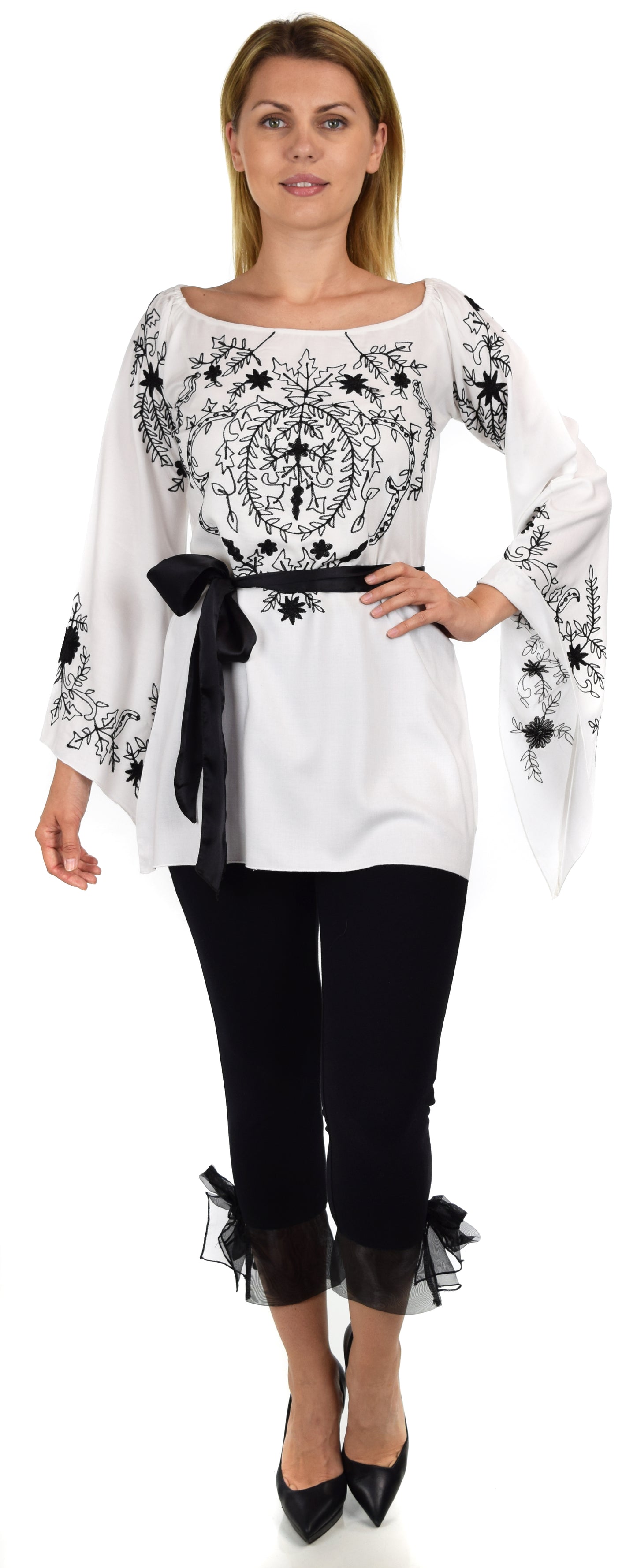 Aristocratic Embroidered Tunic, Off shoulder Tunic, Embroidered Blouse, Peasant blouse, Boho Top, Hip Hop Tunic.