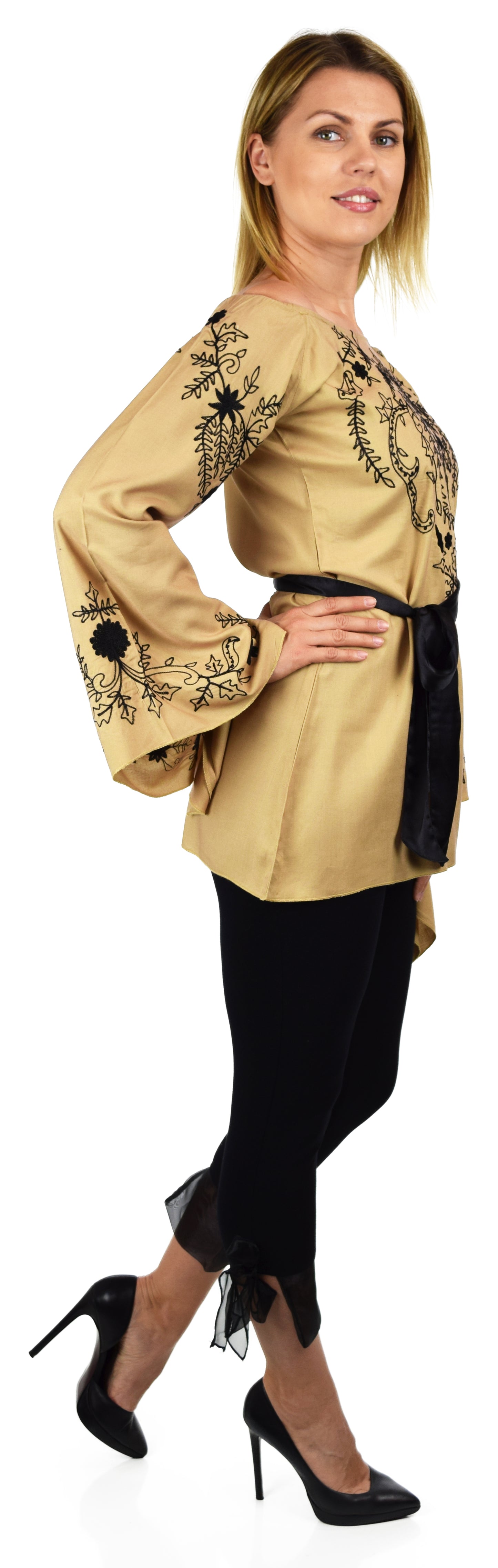 Aristocratic Embroidered Tunic, Off shoulder Tunic, Embroidered Blouse, Peasant blouse, Boho Top, Hip Hop Tunic.