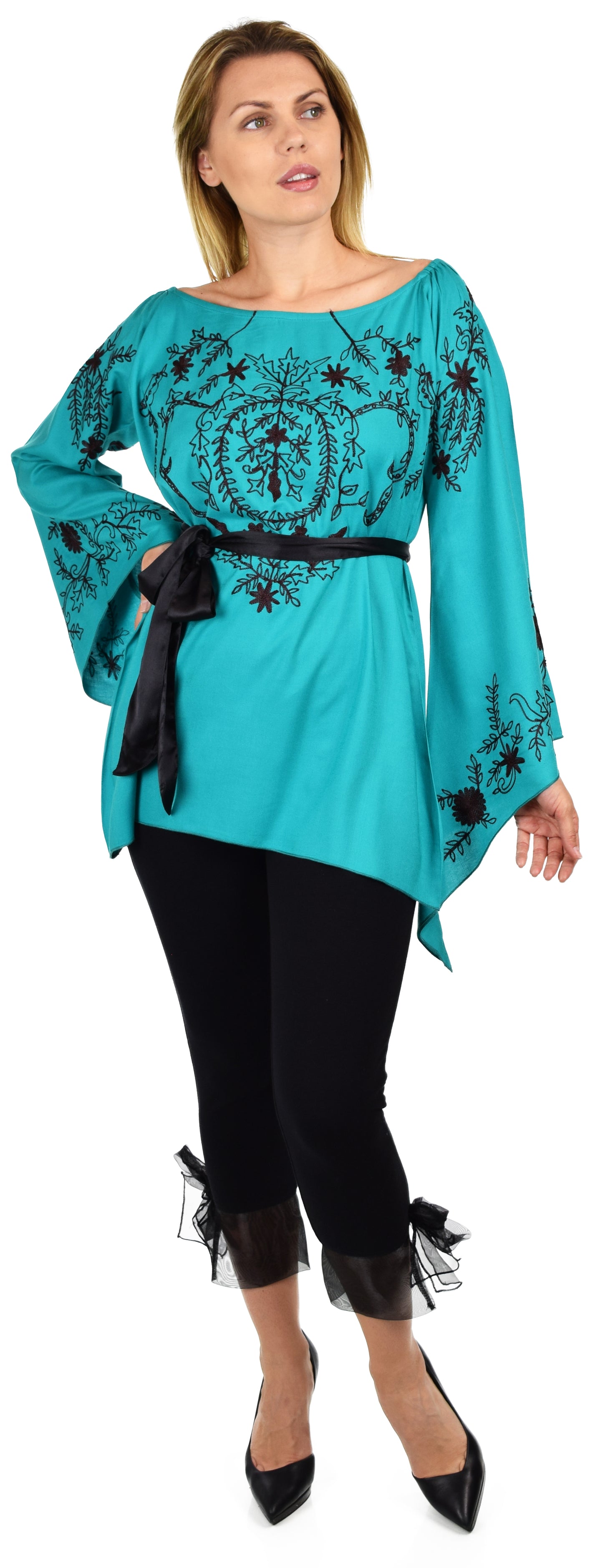 Aristocratic Embroidered Tunic, Off shoulder Tunic, Embroidered Blouse, Peasant blouse, Boho Top, Hip Hop Tunic.