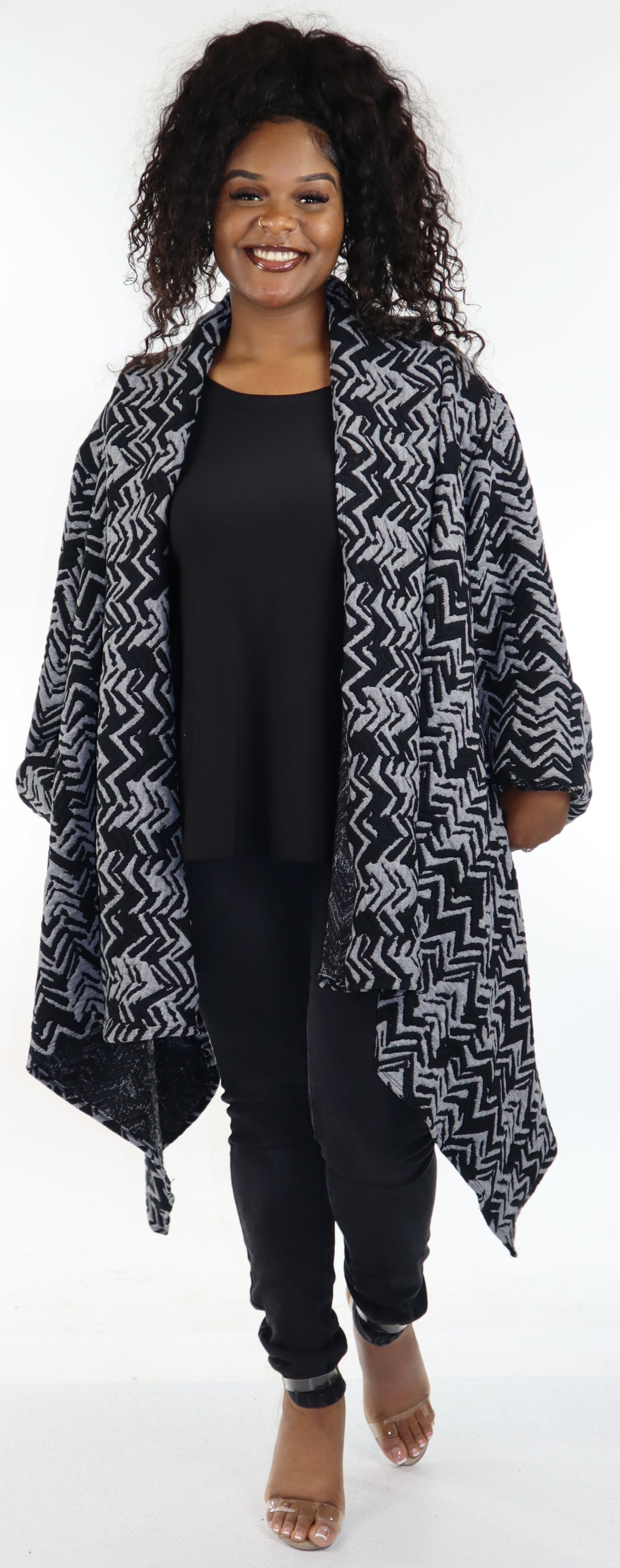 Made in USA, Ultimate Travelers Jacket, Plus Size Jacket, Jacqaurd Duster, Chevron  print Jacket, Jacquard Coat, Winter jacket, winter coat.