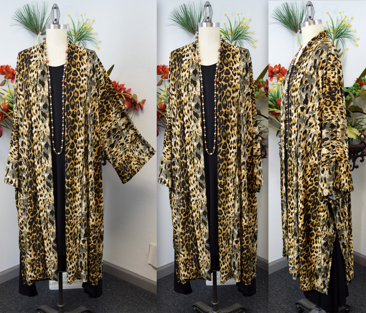 Dare2bStylish Women Plus Size Loose Fitting Poly Silk Designer Cover Up Duster Jacket