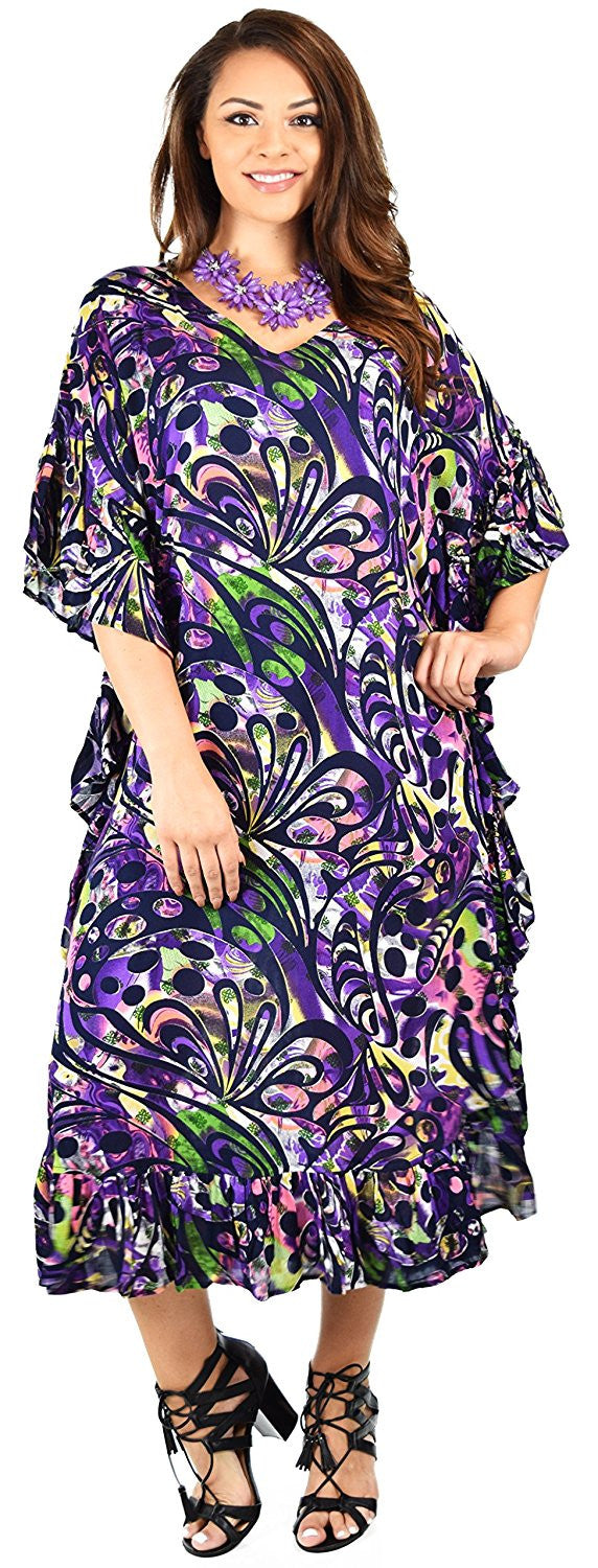 Soft Cotton Gauze Long Kaftan Caftan Cover Up Kimono Plus Sizes