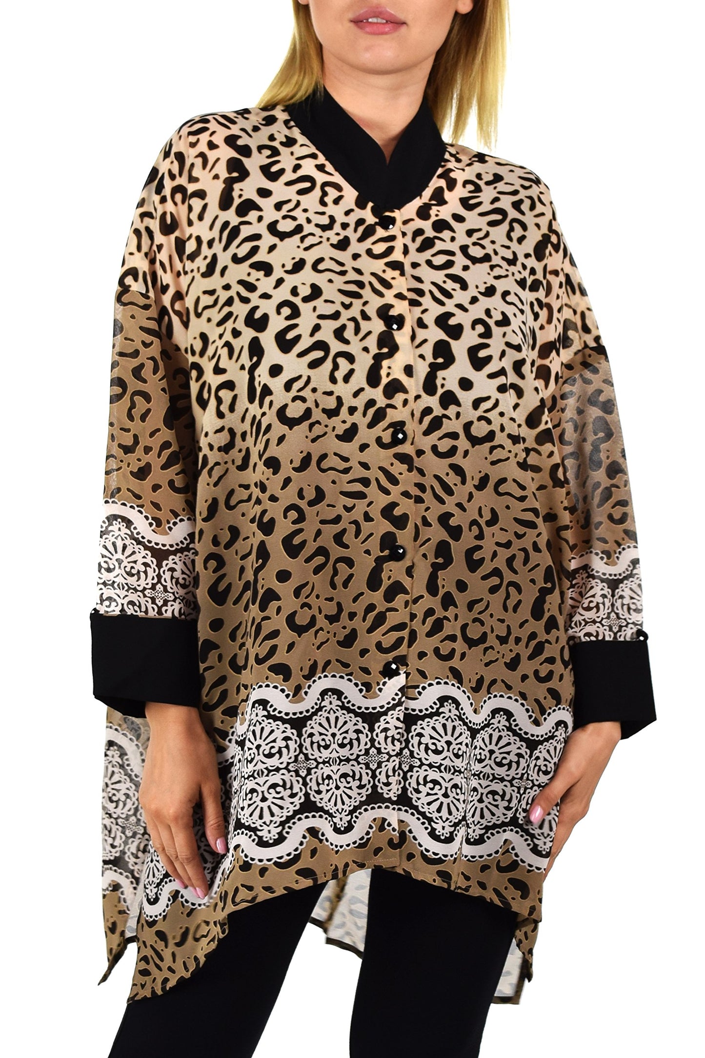 ComfyPlus, Plus Size Shirt, Oversize Shirt, Chiffon Shirt, Plus Size top, Designer Shirt, Zebra Print, Big Shirt,Plus size clothing