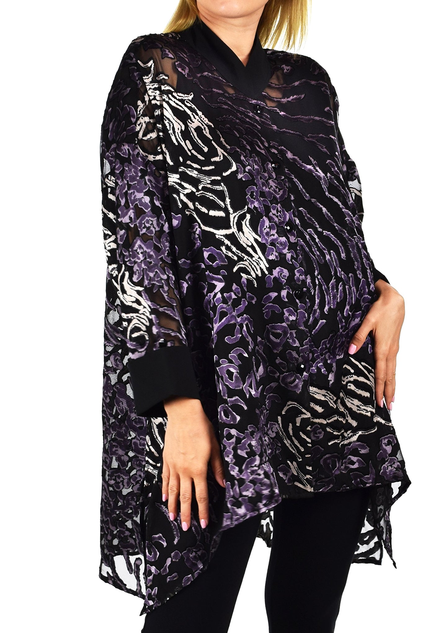 ComfyPlus, Plus Size Shirt, Oversize Shirt, Chiffon Shirt, Plus Size top, Designer Shirt, Zebra Print, Big Shirt,Plus size clothing