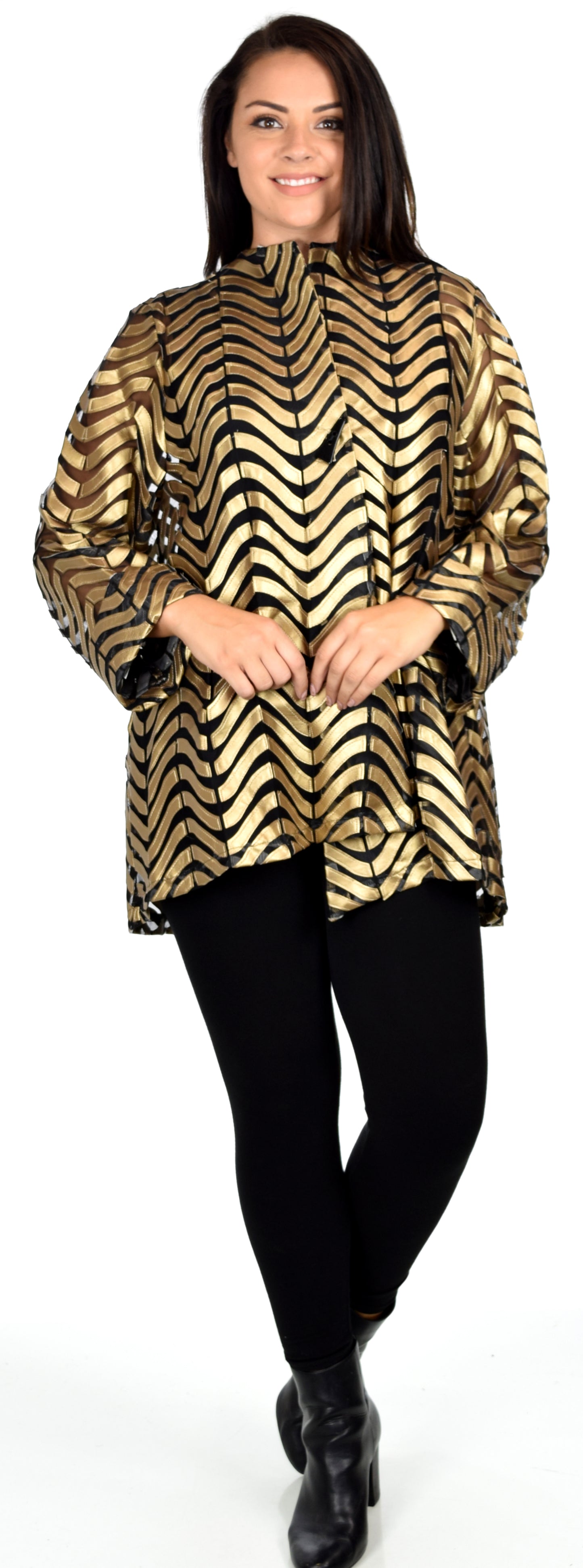 Made In USA, Aristocratic Pleather Jacket, High End Jacket , Designer Jacket, Asymmetrical Jacket, Crop Jacket. S AND M