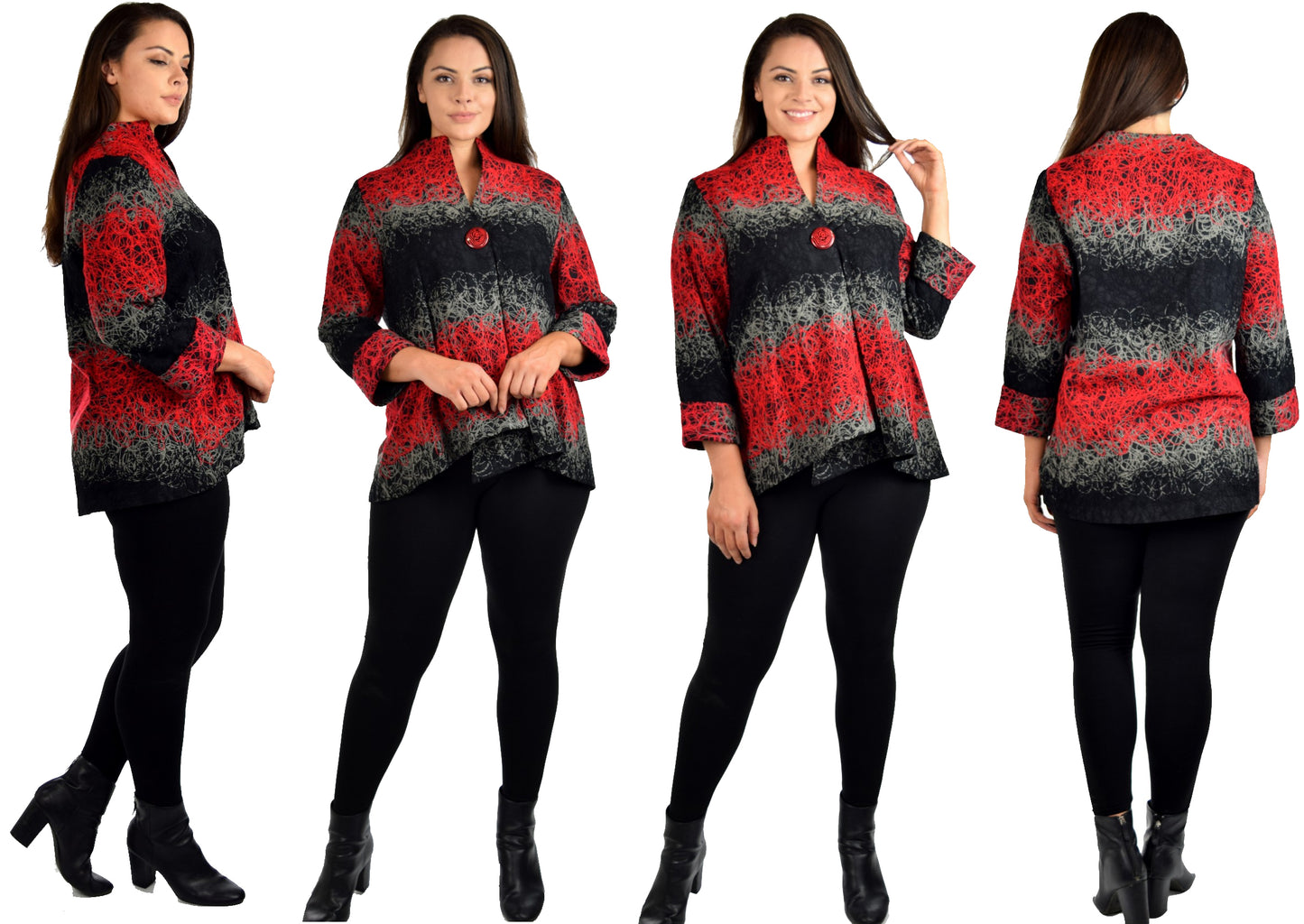 Aristocratic Jacket, High End Jacket, Crop Jacket, Designer Asymmetrical Crop Jacket. S to 3XL. Plus and Regular Size