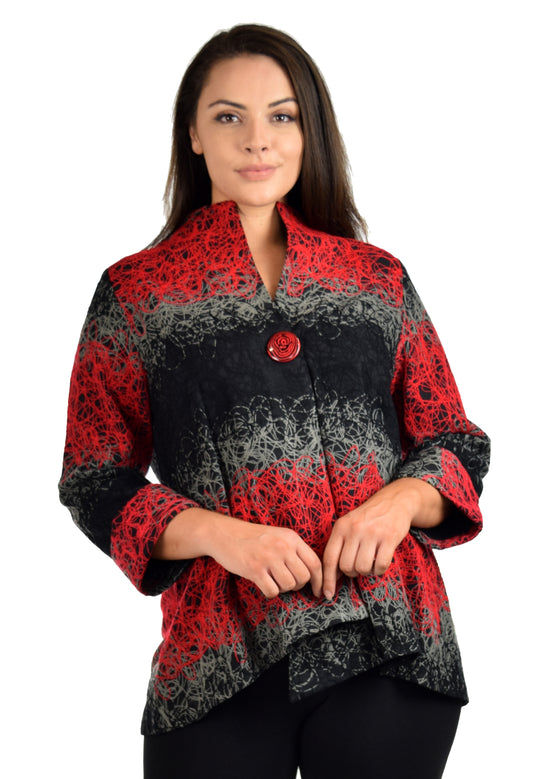 Aristocratic Jacket, High End Jacket, Crop Jacket, Designer Asymmetrical Crop Jacket. S to 3XL. Plus and Regular Size