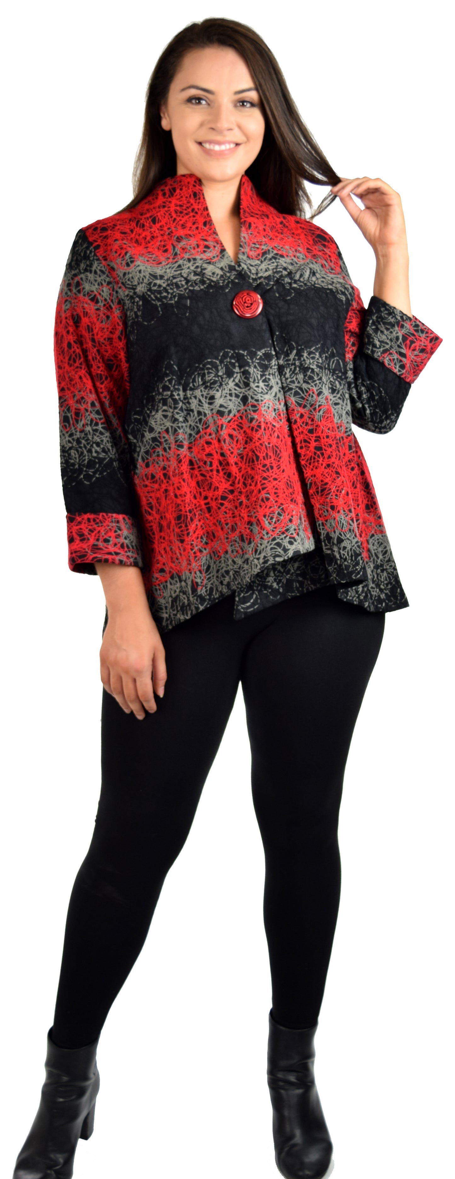 Aristocratic Jacket, High End Jacket, Crop Jacket, Designer Asymmetrical Crop Jacket. S to 3XL. Plus and Regular Size