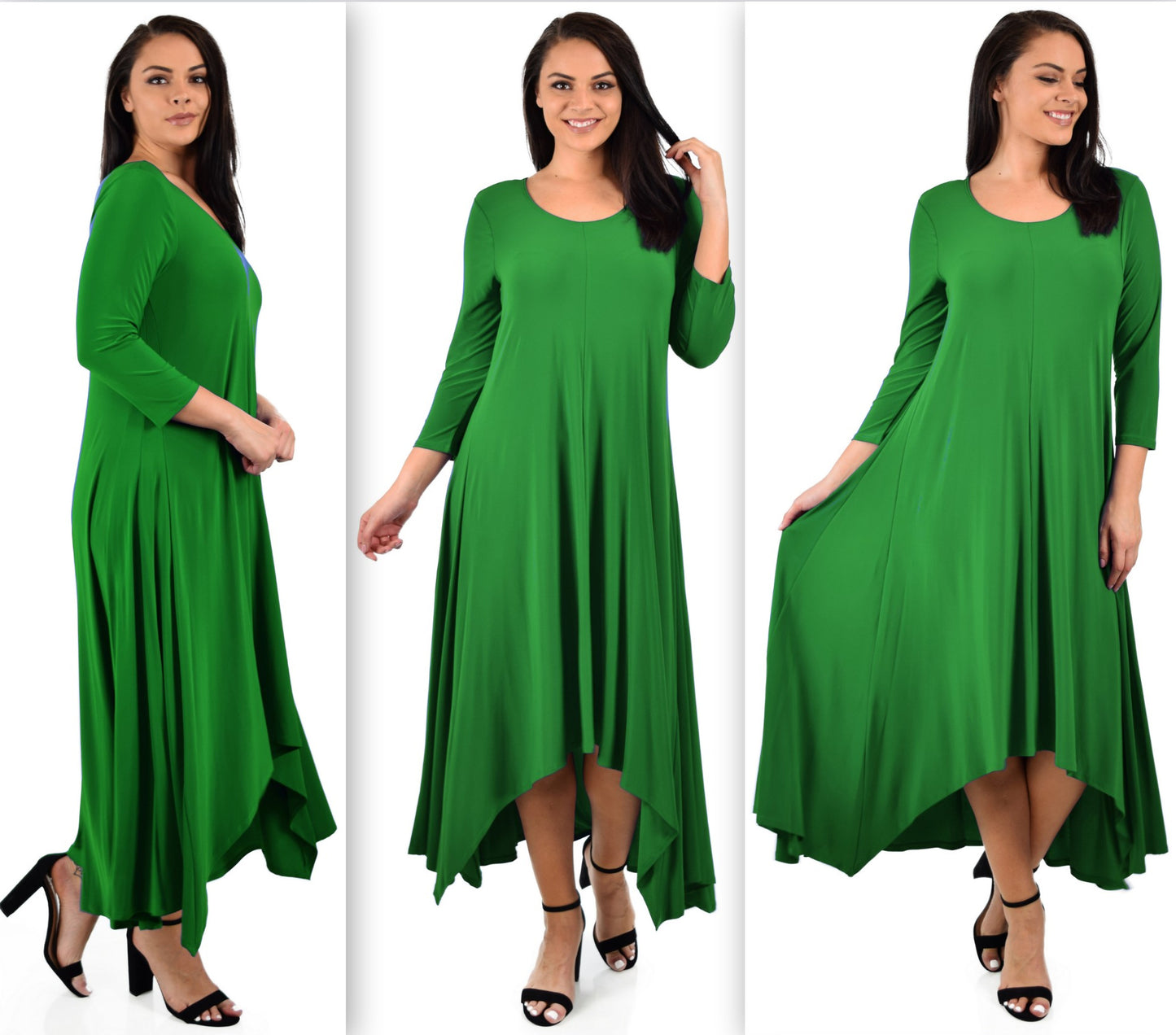 Designer Dress, Quirky Dress, Hi Low Dress, Plus size clothing, Flared Dress, Lagenlook Dress,Plus size Olive Dress, Olive Maxi Dress