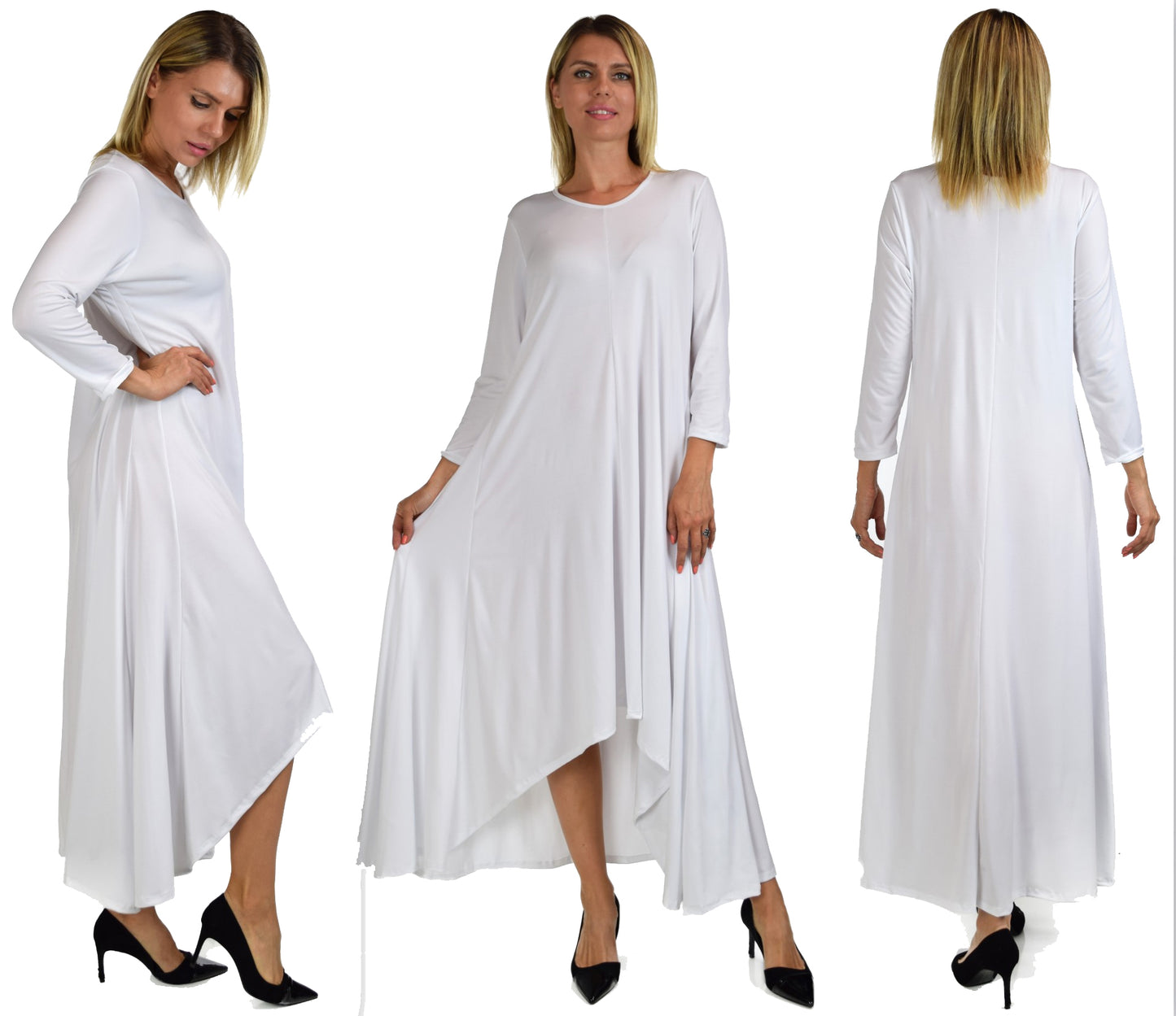 Designer Dress, Quirky Dress, Hi Low Dress, Plus size clothing, Flared Dress, Lagenlook Dress,Plus size Olive Dress, Olive Maxi Dress