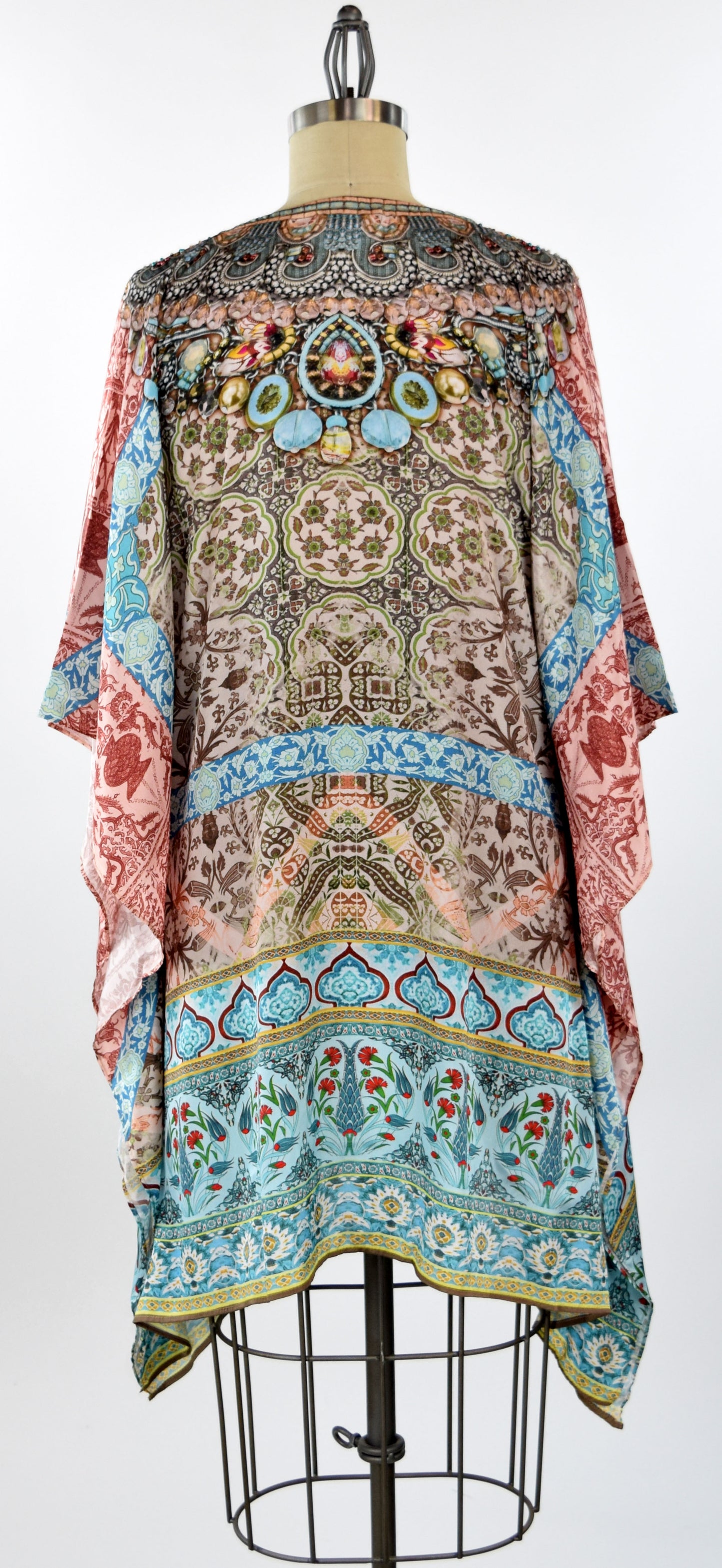 Embellished Kaftan,  Artsy Caftan, Gorgeous and Sensational Beaded Kaftan,  Poly Silk Caftan,Plus Size Caftan Fits 1XL/2XL /3XL