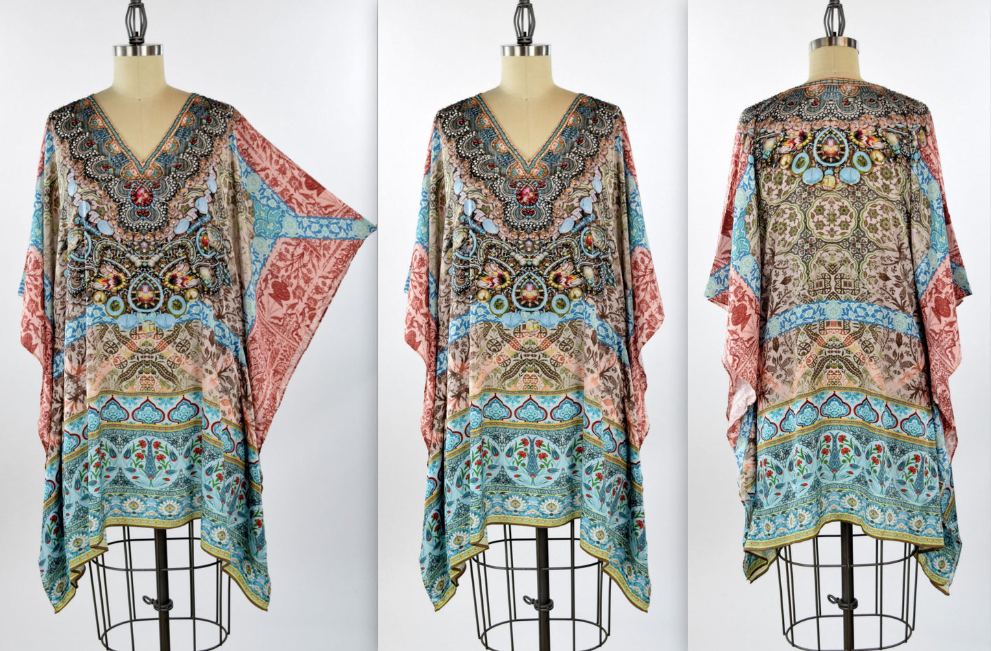 Embellished Kaftan,  Artsy Caftan, Gorgeous and Sensational Beaded Kaftan,  Poly Silk Caftan,Plus Size Caftan Fits 1XL/2XL /3XL