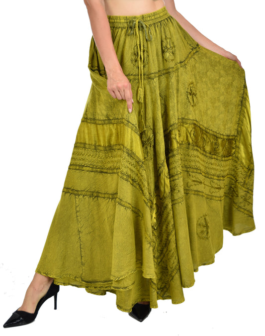 Artsy Skirt, Embroidered Skirt, Bohemian Skirt, Party Skirt, Hip Hop Skirt,  Comfy Skirt, Designer Skirt, Plus size Skirt, Stone wash Skirt