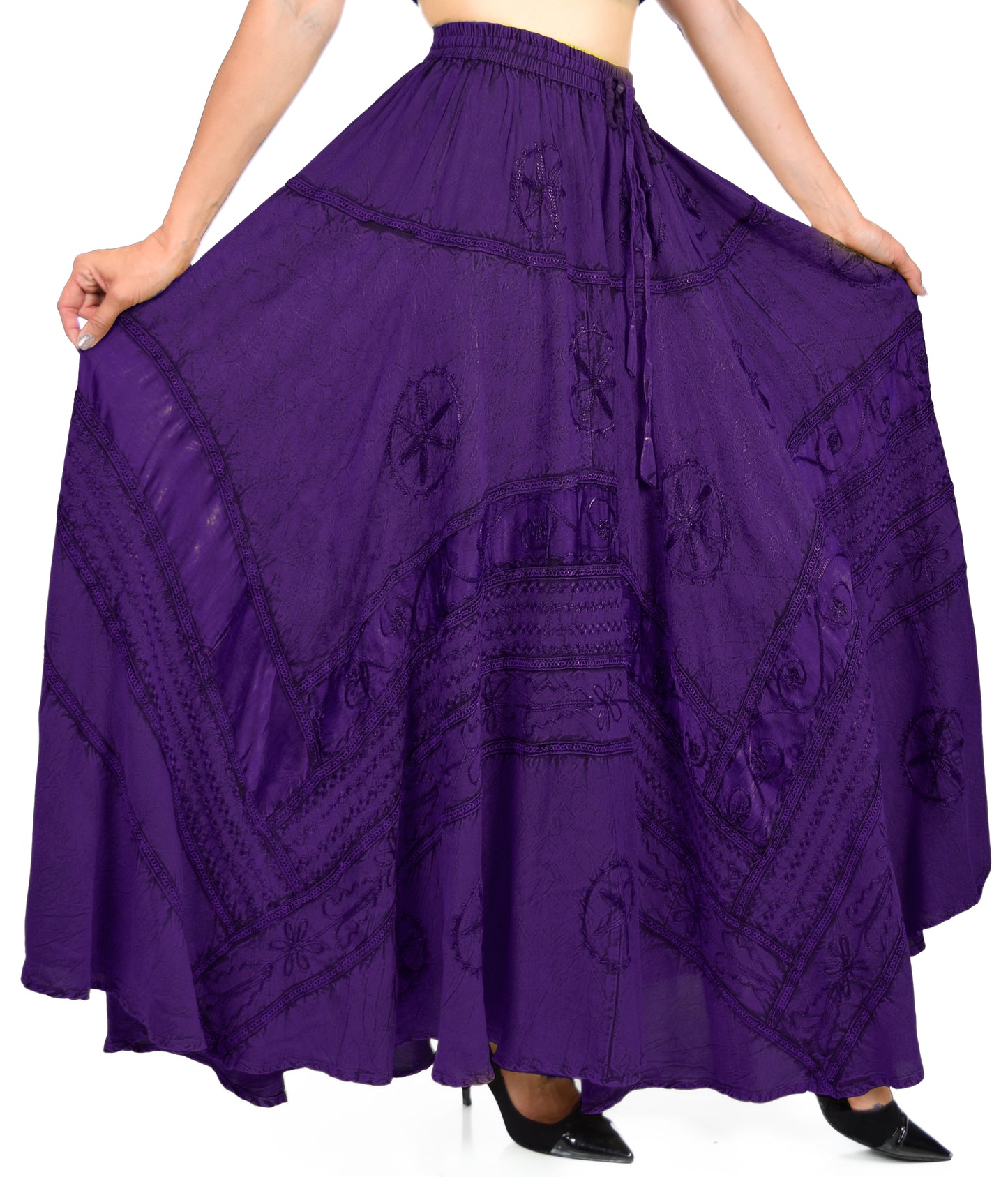 Artsy Skirt, Embroidered Skirt, Bohemian Skirt, Party Skirt, Hip Hop Skirt,  Comfy Skirt, Designer Skirt, Plus size Skirt, Stone wash Skirt