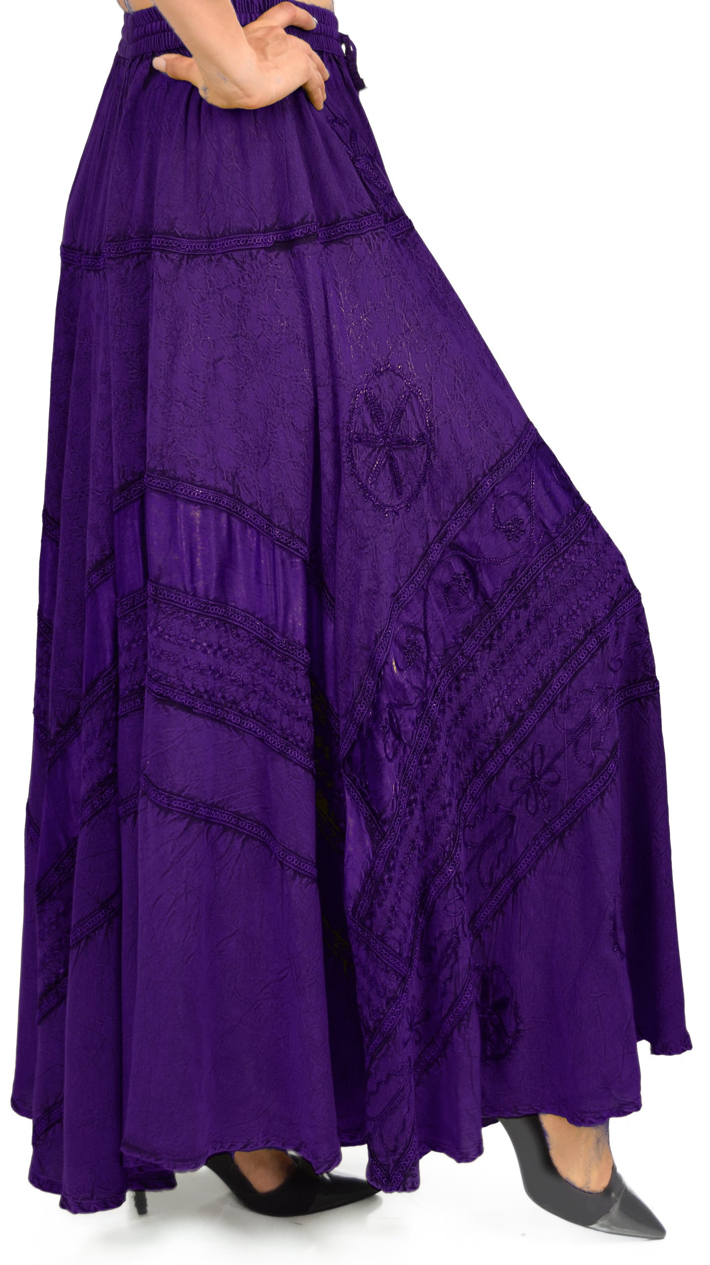 Artsy Skirt, Embroidered Skirt, Bohemian Skirt, Party Skirt, Hip Hop Skirt,  Comfy Skirt, Designer Skirt, Plus size Skirt, Stone wash Skirt