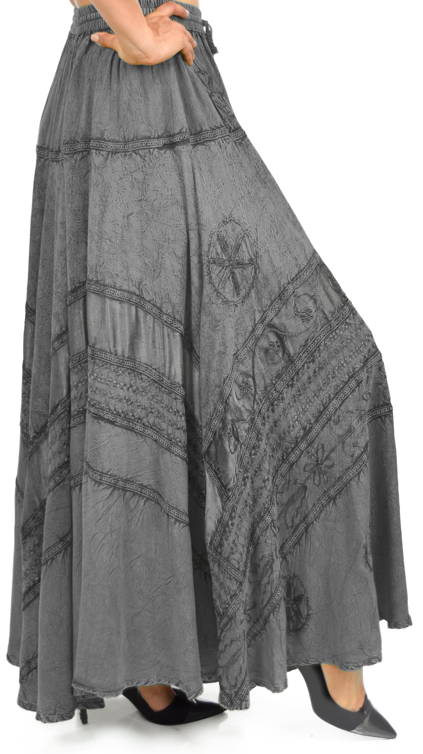 Artsy Skirt, Embroidered Skirt, Bohemian Skirt, Party Skirt, Hip Hop Skirt,  Comfy Skirt, Designer Skirt, Plus size Skirt, Stone wash Skirt