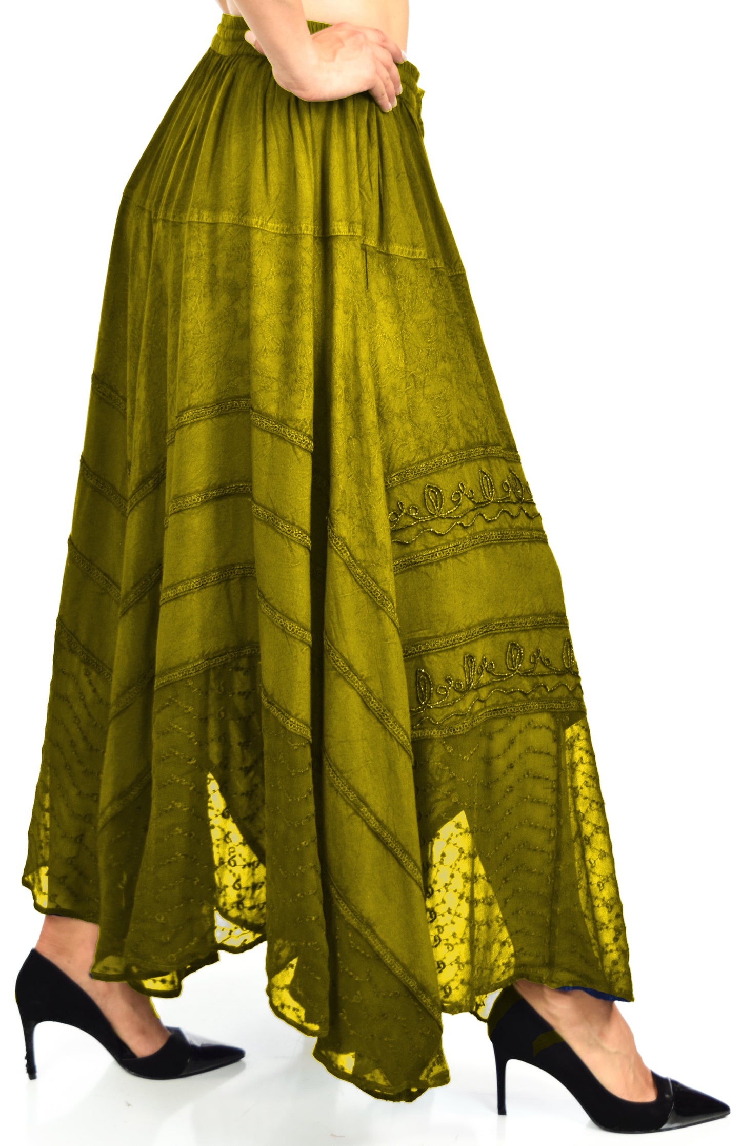 Artsy Skirt, Embroidered Skirt, Bohemian Skirt, Party Skirt, Hip Hop Skirt, Lace Skirt, Designer Skirt, Plus size Skirt, Stone wash Skirt