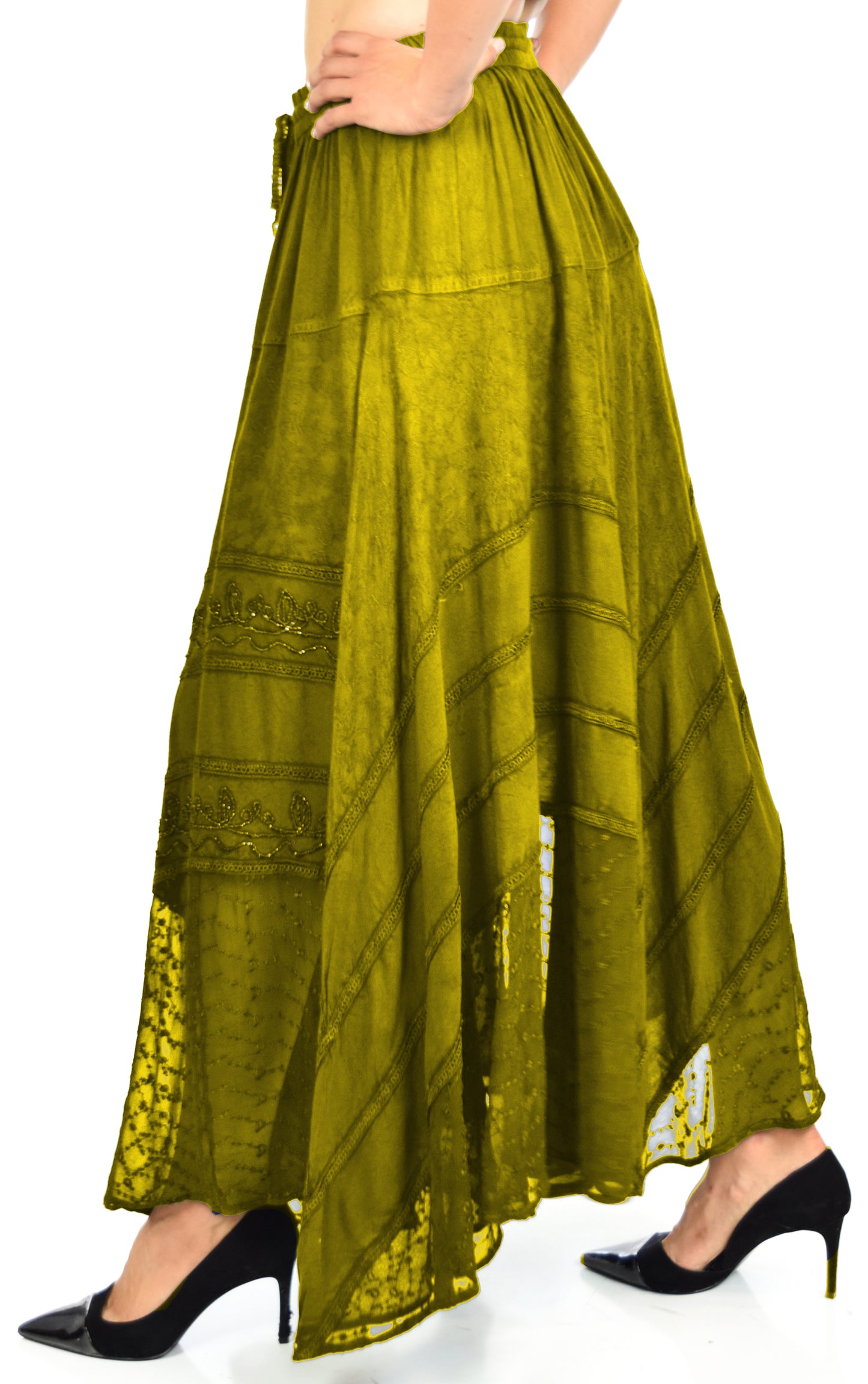 Artsy Skirt, Embroidered Skirt, Bohemian Skirt, Party Skirt, Hip Hop Skirt, Lace Skirt, Designer Skirt, Plus size Skirt, Stone wash Skirt