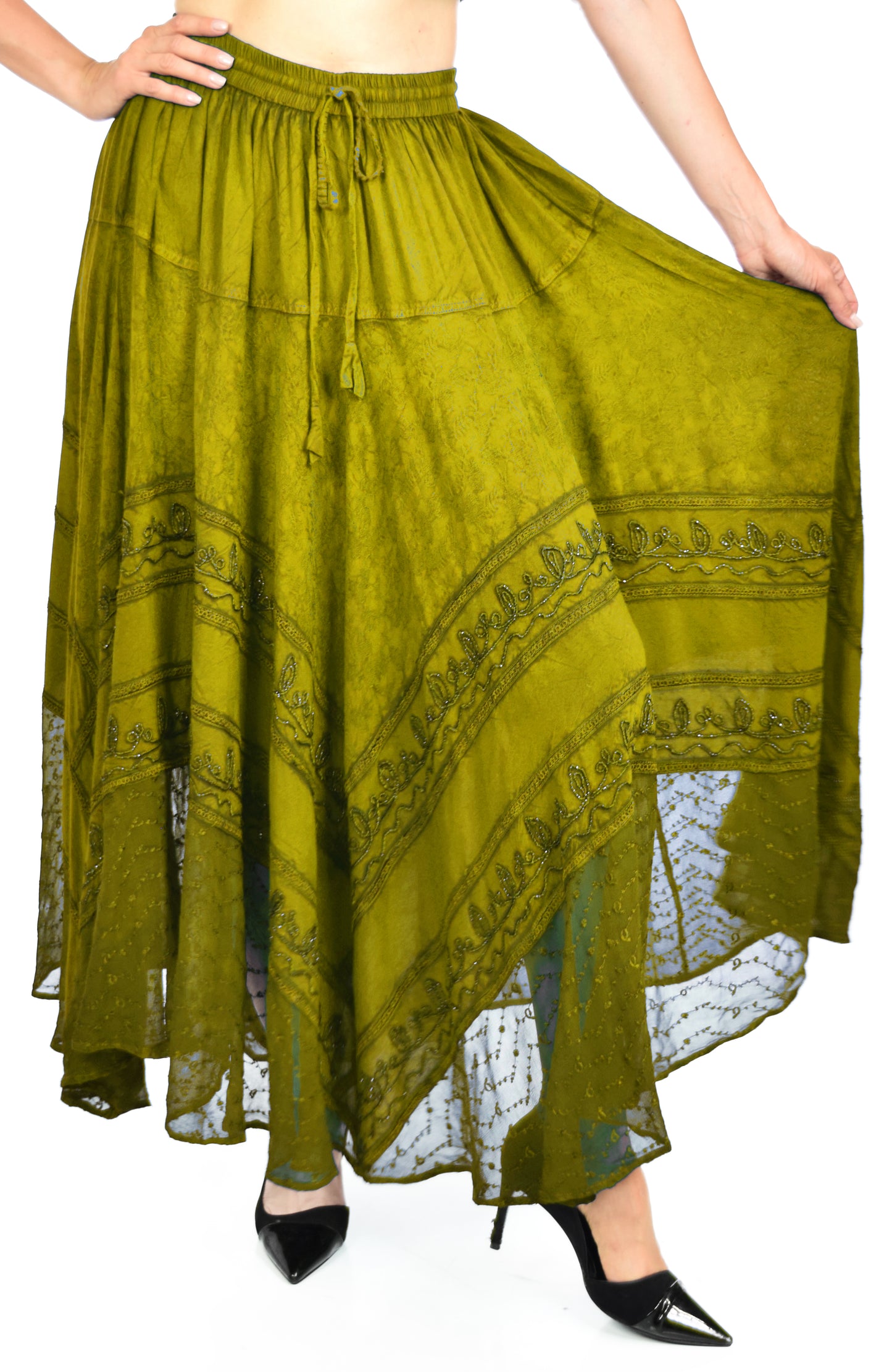 Artsy Skirt, Embroidered Skirt, Bohemian Skirt, Party Skirt, Hip Hop Skirt, Lace Skirt, Designer Skirt, Plus size Skirt, Stone wash Skirt