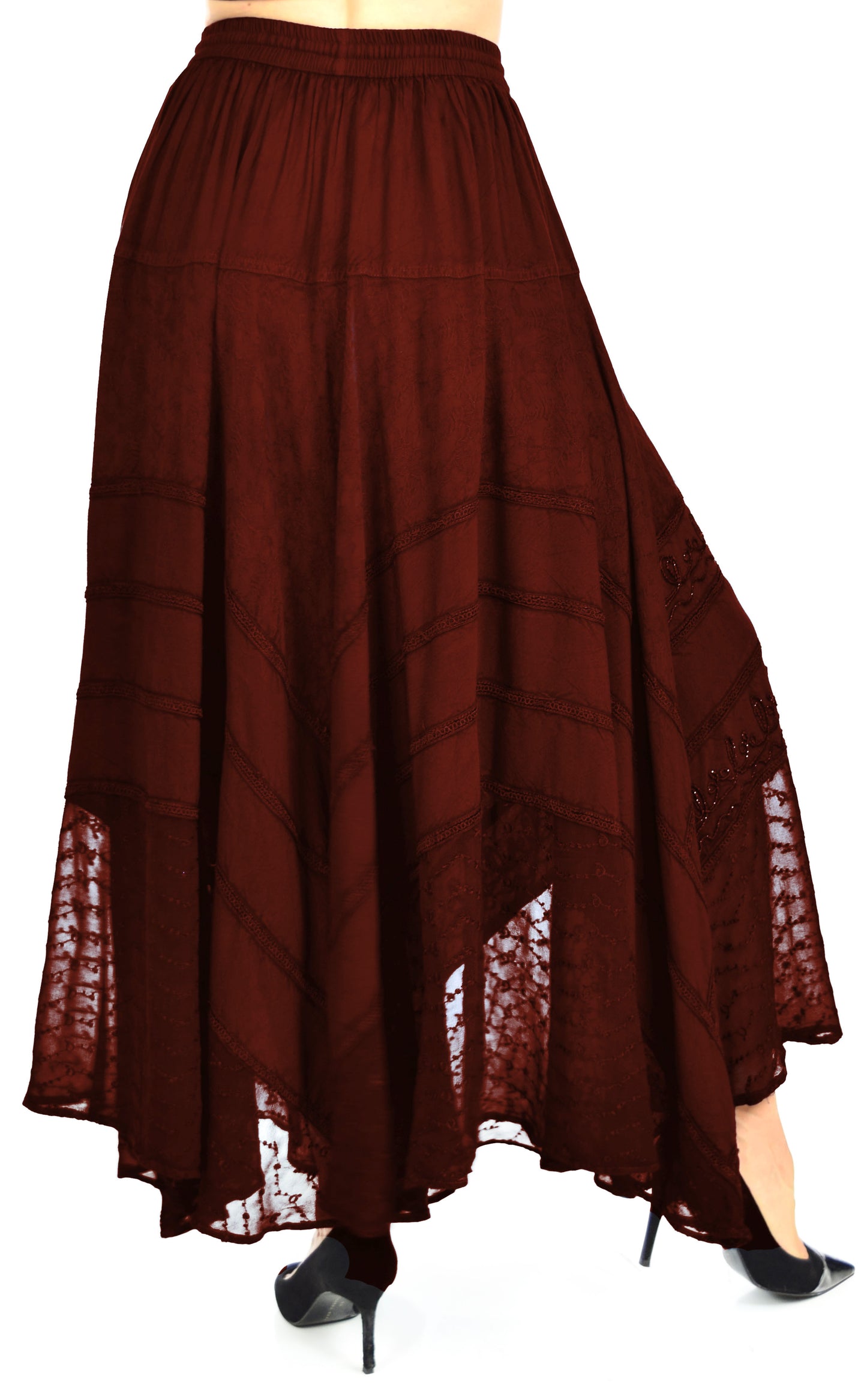 Artsy Skirt, Embroidered Skirt, Bohemian Skirt, Party Skirt, Hip Hop Skirt, Lace Skirt, Designer Skirt, Plus size Skirt, Stone wash Skirt