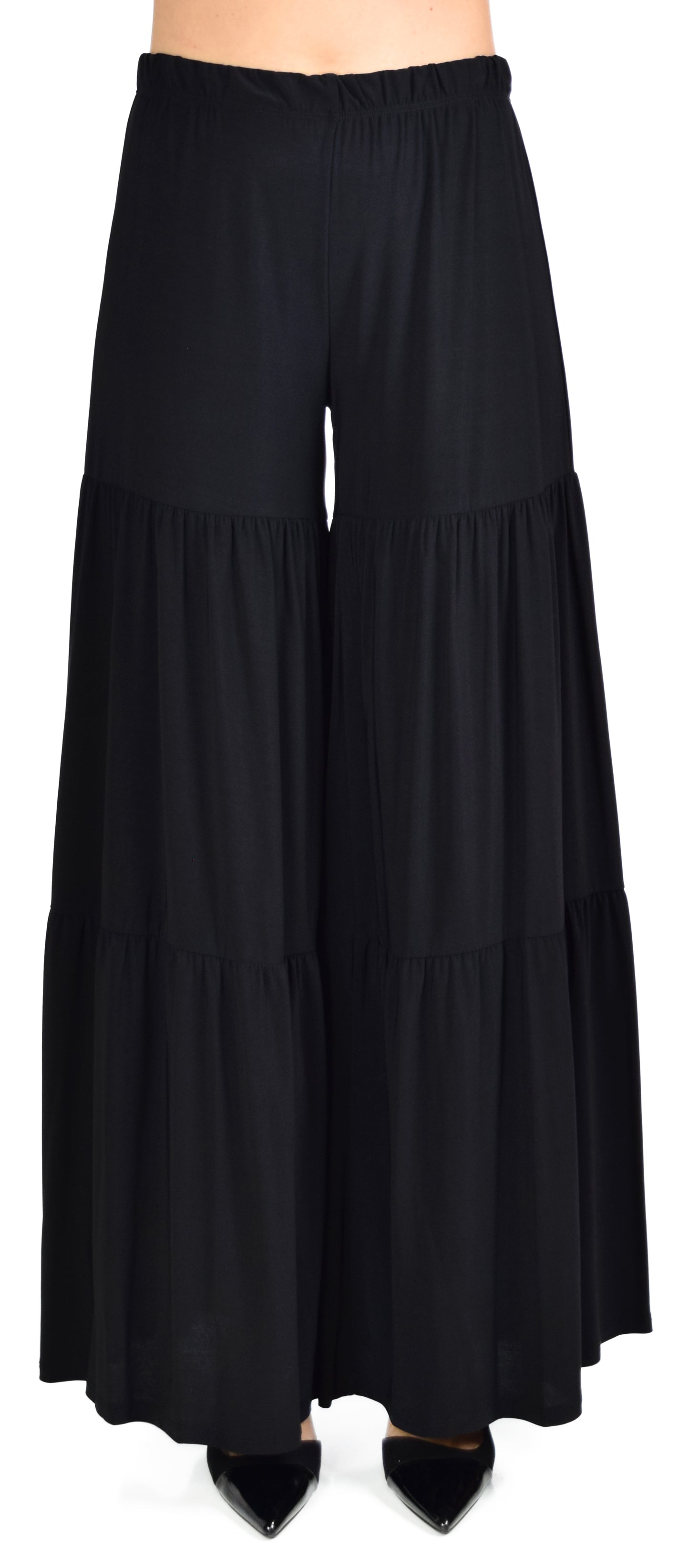 Designer Boho Pants, Tiered pants, USA made Designer Pants, Palazzo Pants, Black Pants