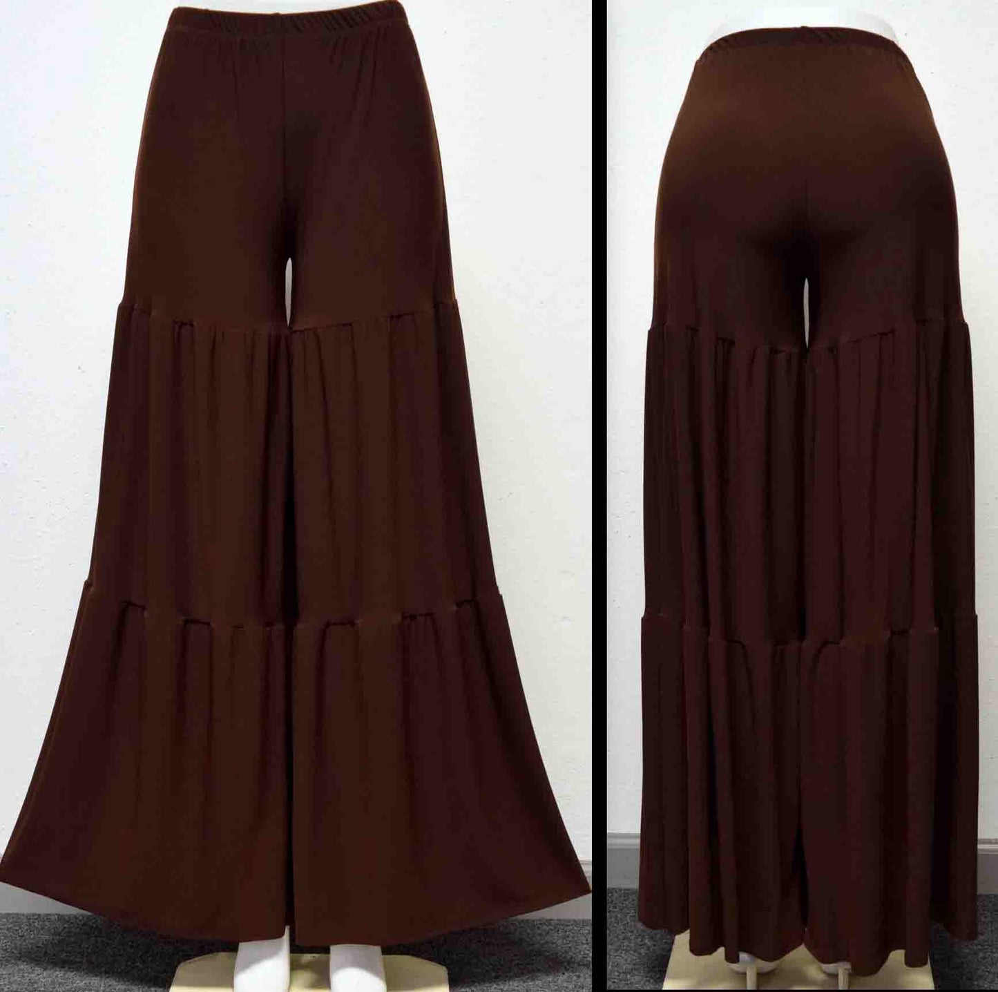 Designer Boho Pants, Tiered pants, USA made Designer Pants, Palazzo Pants, Black Pants