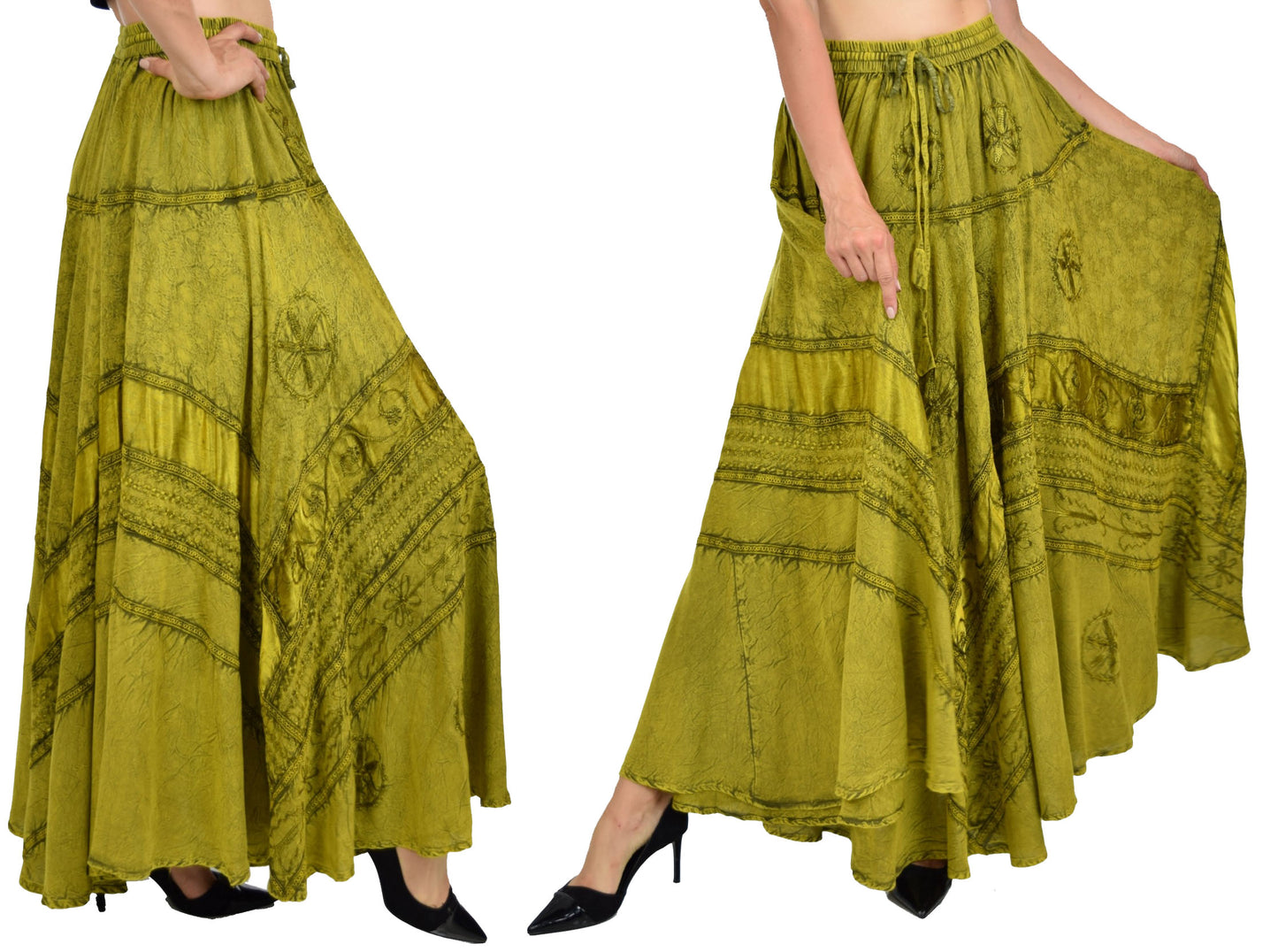 Artsy Skirt, Embroidered Skirt, Bohemian Skirt, Party Skirt, Hip Hop Skirt,  Comfy Skirt, Designer Skirt, Plus size Skirt, Stone wash Skirt